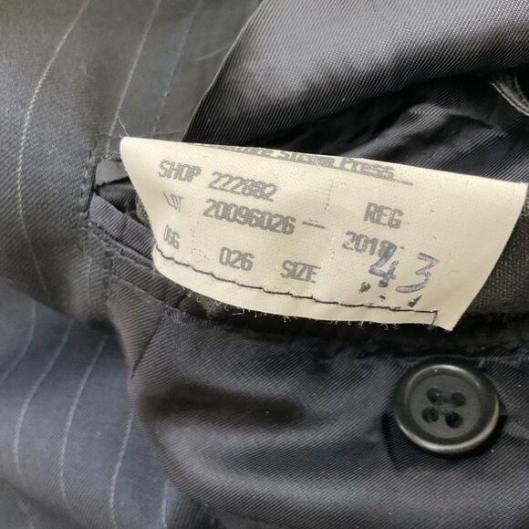 Brooks Brothers wool Blazer Mens 43R Black Chalk Stripe Pinstripe Sport Coat USA - Picture 14 of 14